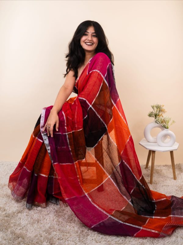 Saree :-Organic Linen By Linen Saree - Image 4