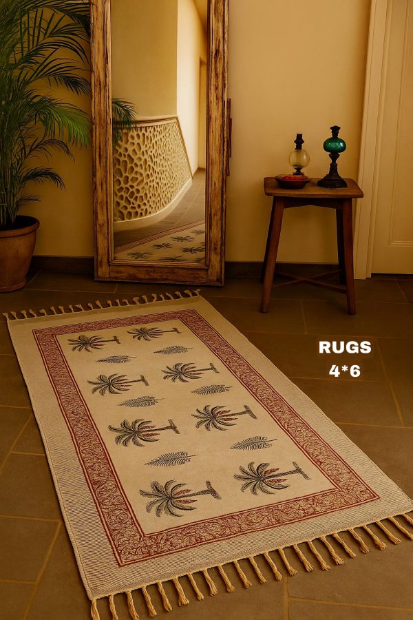 Handmade Block Printed Rug – Elegant & Practical