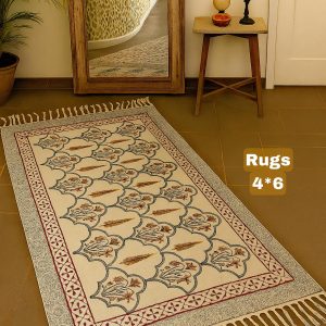 Handmade Block Printed Rug – Elegant & Practical