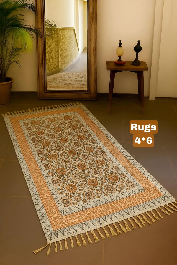 Handmade Block Printed Rug – Elegant & Practical - Image 4
