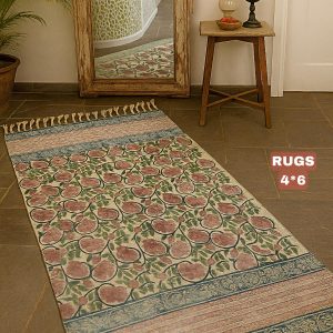 Handmade Block Printed Rug – Elegant & Practical