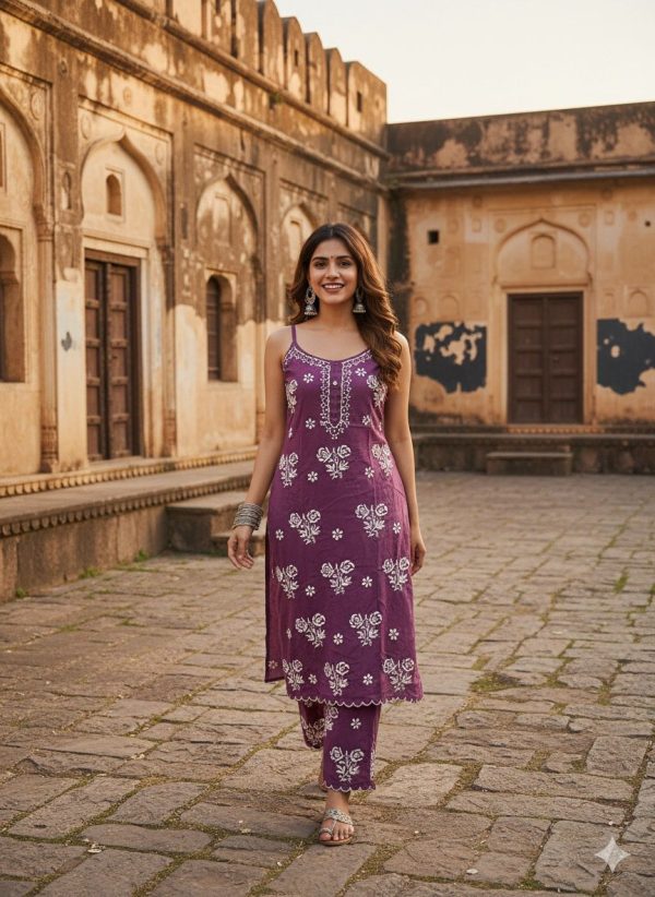 Narangi Chikankari Collection : Black Noddles top & Plazzo set - Image 7