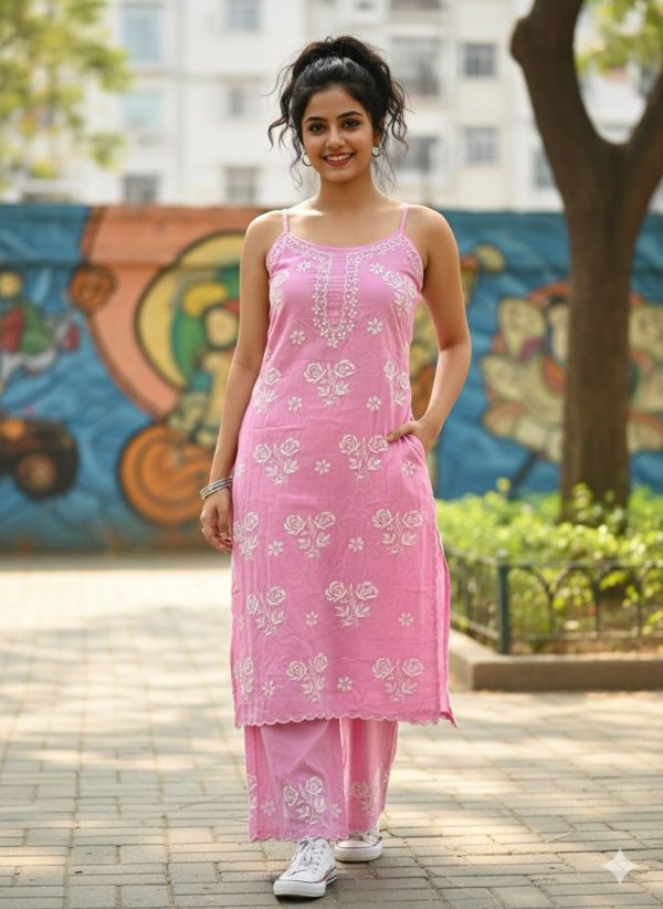 Narangi Chikankari Collection : Black Noddles top & Plazzo set - Image 6