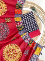 Ajarakh print Suit pcs with patch work and aplique work dupatta - Image 13