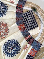 Ajarakh print Suit pcs with patch work and aplique work dupatta - Image 4