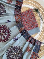 Ajarakh print Suit pcs with patch work and aplique work dupatta - Image 5