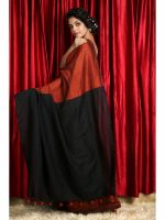 SAREE :Handloom Khadi Cotton Plain  Saree with Contrast Pallu blouse - Image 2