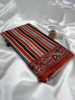 Saki Collection : Ajrakh Printed Satin Crepe Saree - Image 2