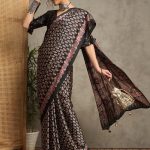 Saree : PURE SATIN CREAPE AJRAK PRINTS