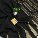 Gauri collection: Mahroon & Silverish Handcrafted Raw Silk Saree with Temple Border