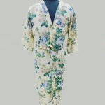 Hand block print Waffle Fabric Bathrobe For Women