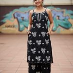 Narangi Chikankari Collection : Black Noddles top & Plazzo set