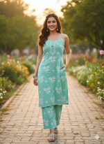 Narangi Chikankari Collection : Peach Noddles Kurti & Palazzo set - Image 8