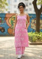 Narangi Chikankari Collection : Peach Noddles Kurti & Palazzo set - Image 6