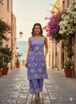 Narangi Chikankari Collection : Peach Noddles Kurti & Palazzo set - Image 5