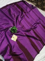 Gauri collection:  Light Wine & MahroonHandcrafted Raw Silk Saree with Temple Border