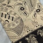 Kalamkari Handloom Cotton Mul Mul  Sarees -Black & off white